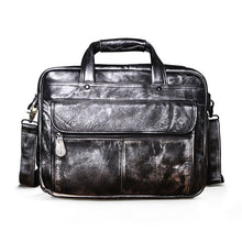Top Quality Men Real Leather Antique Style Briefcase Business 15.6&quot; Laptop Cases Attache Messenger Bags Portfolio B1001