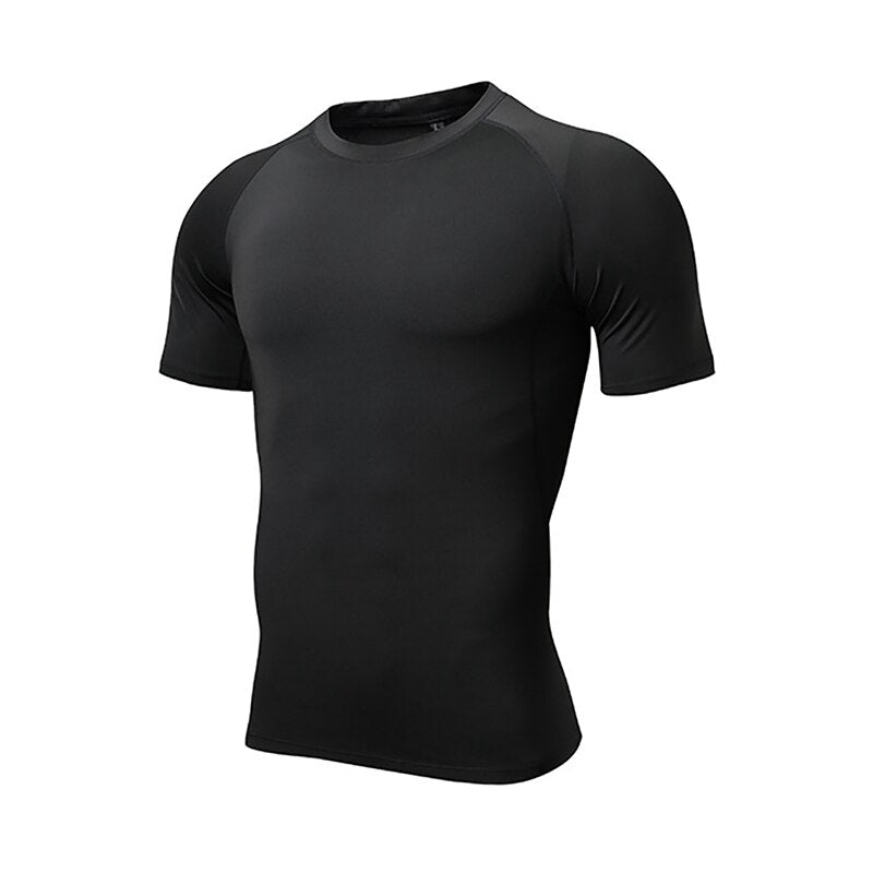 Fashion breathable Men's Short Sleeve T-Shirts Tight Running Fitness Shirt
