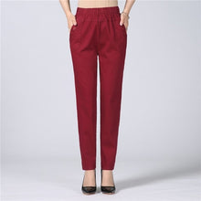 Women's Trousers Spring Summer Autumn Stretch Waist Cotton