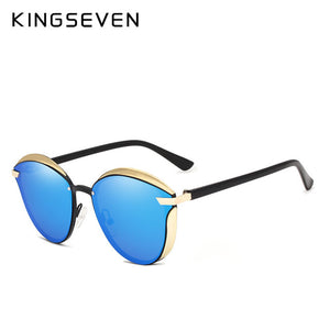 KINGSEVEN  Cat Eye Sunglasses Women polarized Luxury Alloy Frame