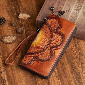 Johnature Genuine Leather Women Wallet Long Hand Wallets Card Holder