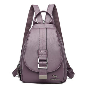 Anti-theft Ladies Soft Leather Backpack  Shoulder Bag  School Bags For Teenage Girls