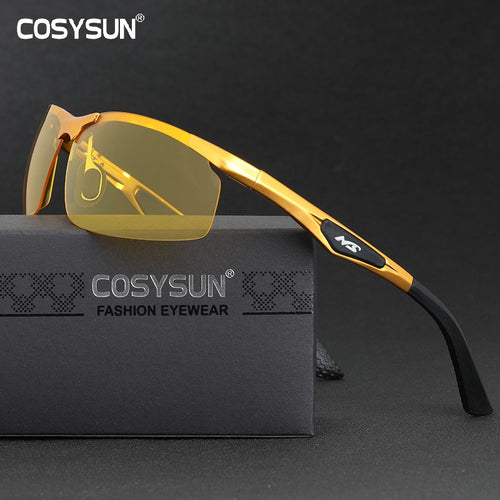 Night Vision Driving Glasses Men Goggle Sunglasses for Night vision Lens Aluminum Alloy