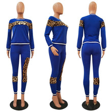 Leopard Camouflage Two Pieces Set Women Sports Suit Long Sleeve