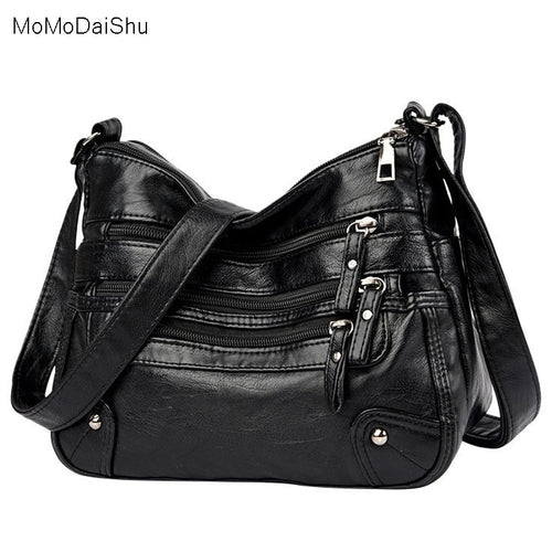 High Quality Women's Soft PU Leather Shoulder Bags Multi-Layer Classic Crossbody Bag