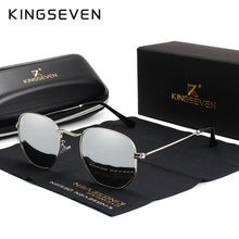 KINGSEVEN Reflective Sunglasses Men Hexagon Retro Stainless Steel
