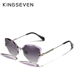 KINGSEVEN Lady Sunglasses Rimless Vintage Alloy Frame