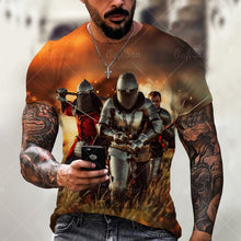 Men 3D Printed T-shirt Round Neck Breathable Short Sleeve