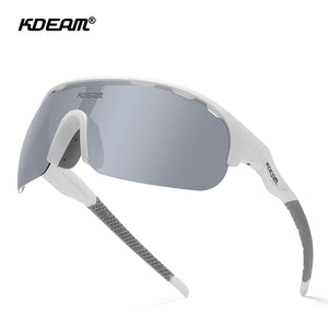 KDEAM Large Size Sports Sunglasses Men Polarized 1.2mm Thickness Lens Wind Resistance