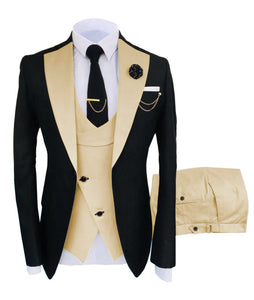 New  Homme's Suit Regular Fit Tuxedo 3 Piece Set Jacket Trousers Vest