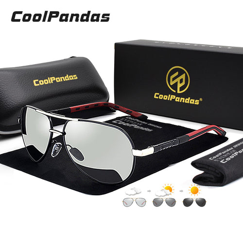 Aviation Men Sunglasses Photochromic Polarized  Anti-Glare Sun  Eyewear