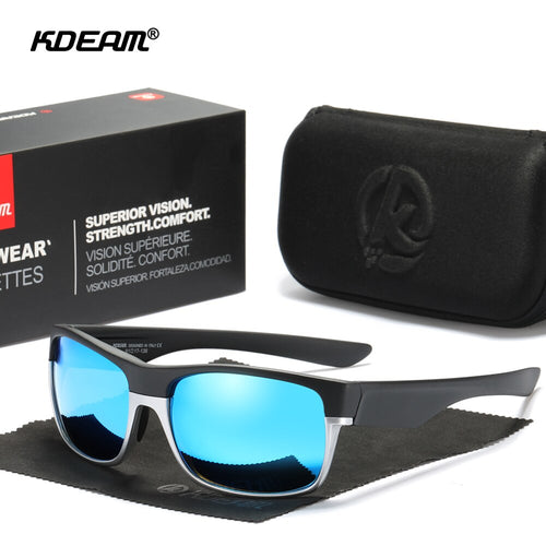 KDEAM Men TR90 Sports Outdoor Activities Mirror TAC Polarized Sun Glasses