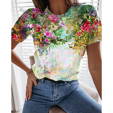 Women T-Shirt Floral Print  3D T Shirt For Ladies Spring- Summer