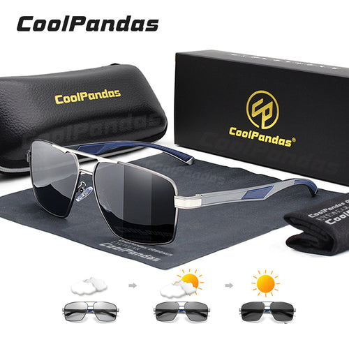 Aluminum Men Sunglasses Polarized for Male HD Photochromic Day Night Vision