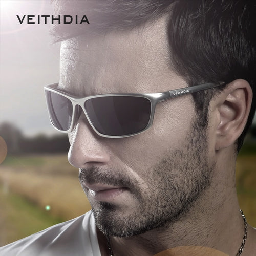 VEITHDIA Brand Designer Aluminum Men's Polarized Sunglasses  Men Blue Mirror  Goggle